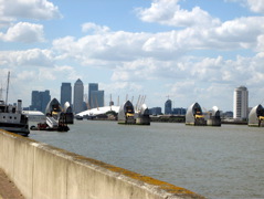 Canary Wharf, The Dome, and The Barrier