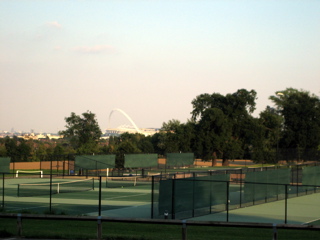 View of Wembley over Harrow Tennis Courts